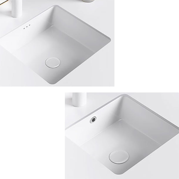 Classic Bathroom Sink Rectangular White Wash Stand with Pop-Up Drain