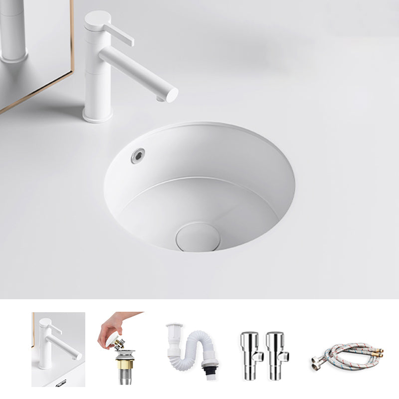 Classic Bathroom Sink Rectangular White Wash Stand with Pop-Up Drain