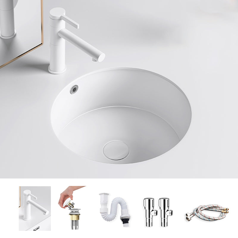 Classic Bathroom Sink Rectangular White Wash Stand with Pop-Up Drain