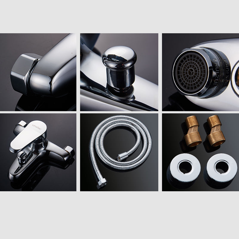 Tradition Fixed Bathtub Faucet Wall Mount Lever Handle Tub Faucet