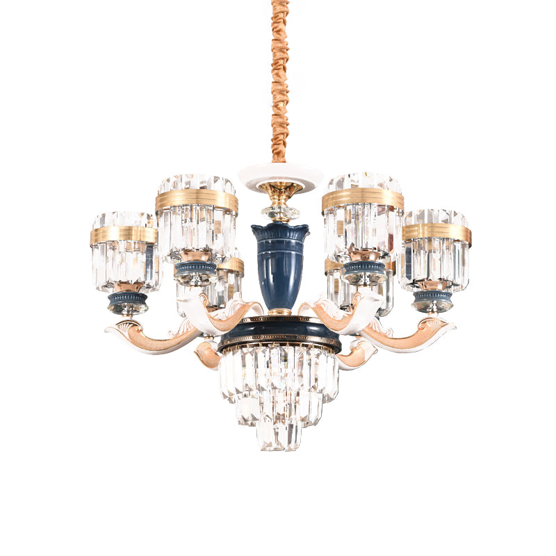 6/8 teste l'illuminazione del lampadario tradizionale bloccante cilindrico Crystal Block Appare