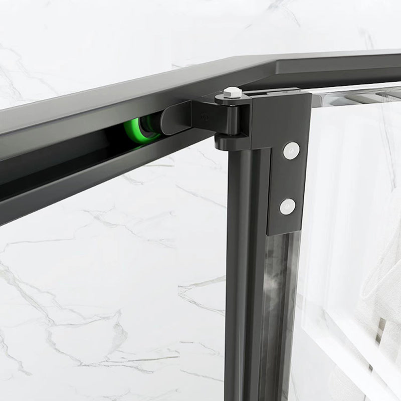 Framed Single Sliding Shower Enclosure Neo-Angle Black Shower Enclosure