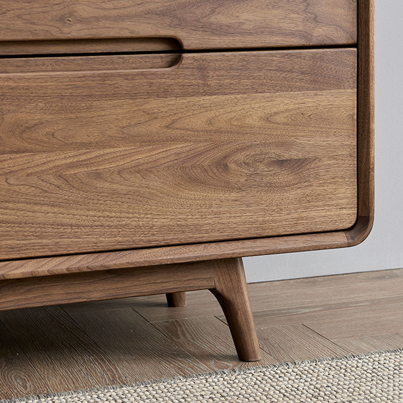 Modernism Horizontal Double Dresser Walnut Dresser with Storage for Bedroom