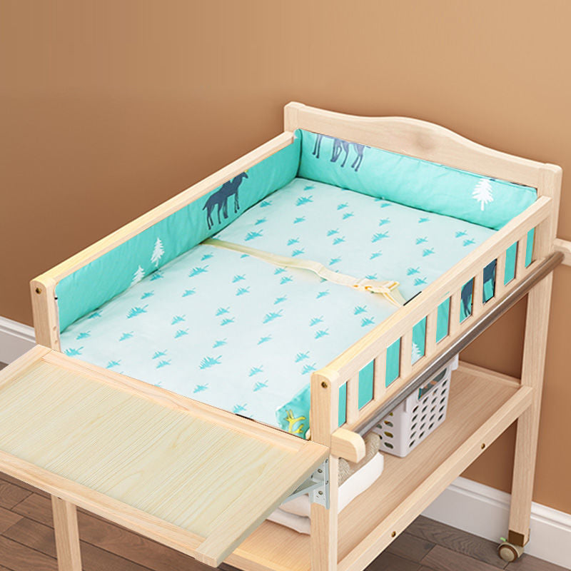 Wooden Baby Changing Table Modern Changing Table with Shelf and Changing Pad