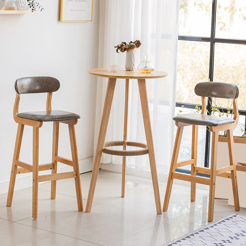 Contemporary Round Bar Set 1/3 Pieces Wooden Pub Table Set for Home