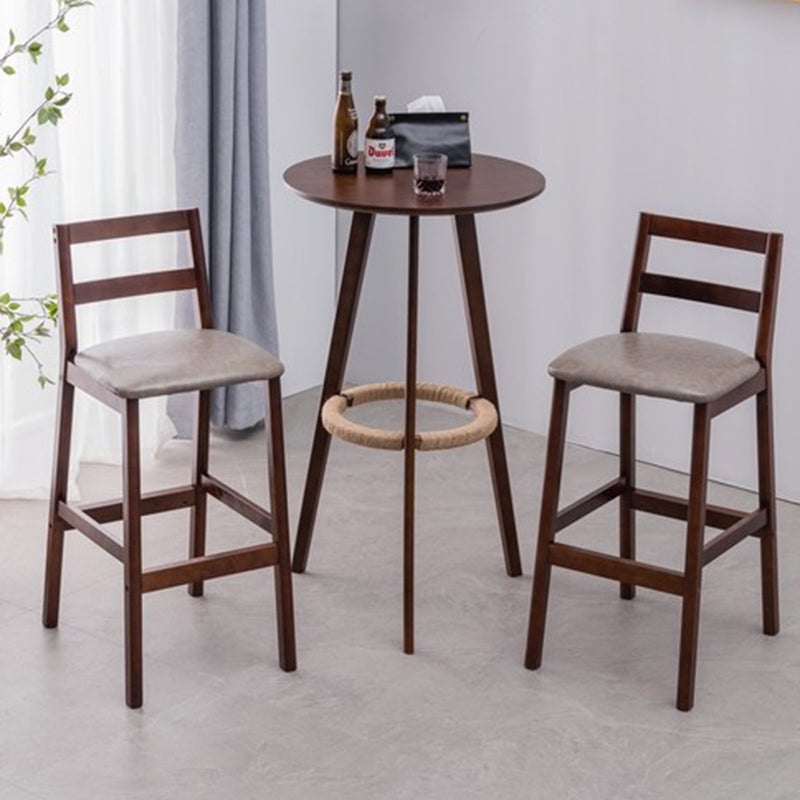 Contemporary Round Bar Set 1/3 Pieces Wooden Pub Table Set for Home