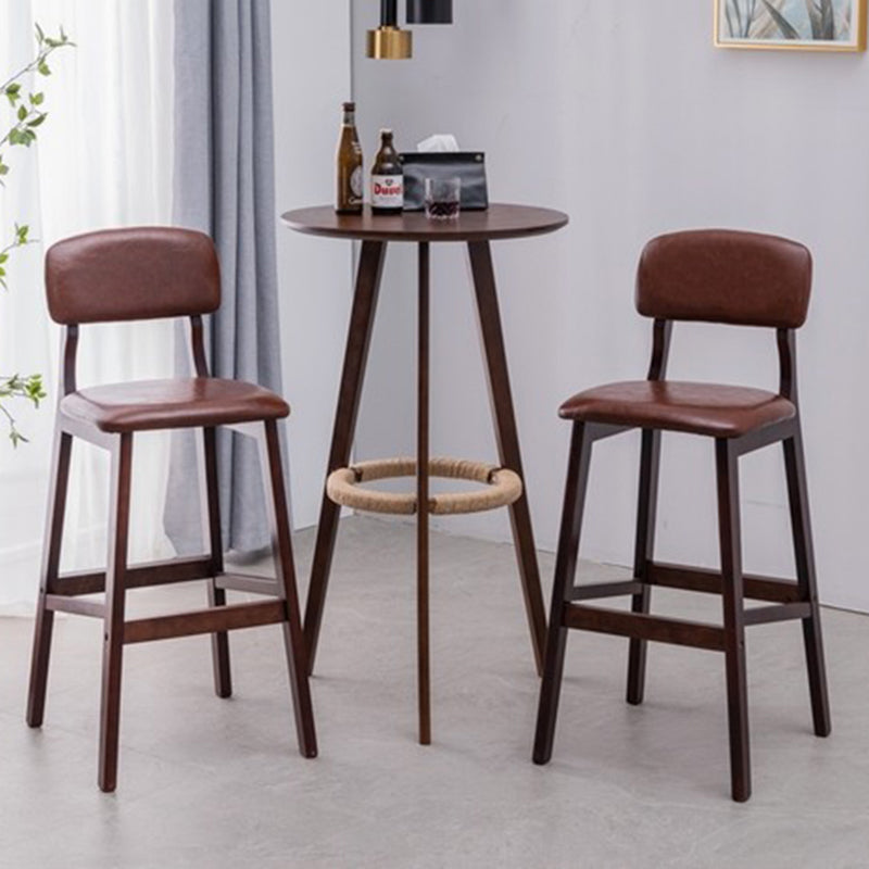 Contemporary Round Bar Set 1/3 Pieces Wooden Pub Table Set for Home