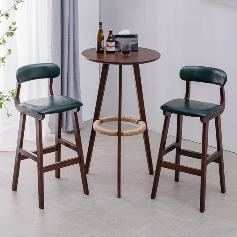 Contemporary Round Bar Set 1/3 Pieces Wooden Pub Table Set for Home