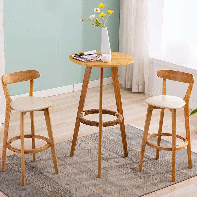 Contemporary Round Bar Set 1/3 Pieces Wooden Pub Table Set for Home