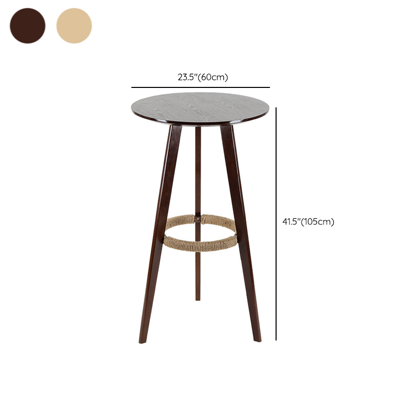 Contemporary Round Bar Set 1/3 Pieces Wooden Pub Table Set for Home