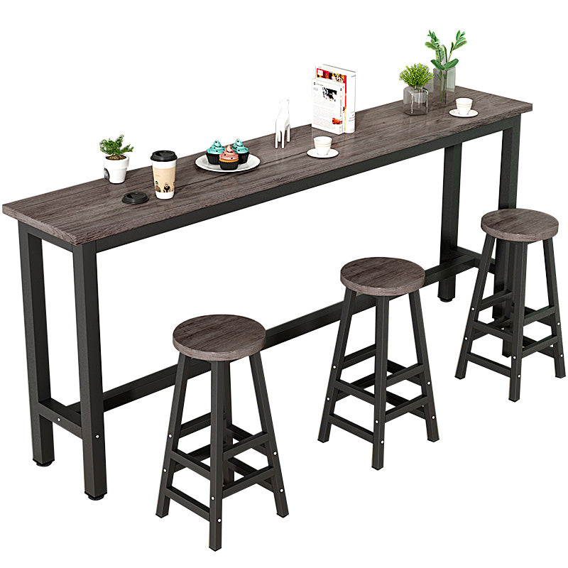 Rectangle Counter Height Pub Set 1/3/4 Pcs Metal Frame Bar Table and Backless Stools