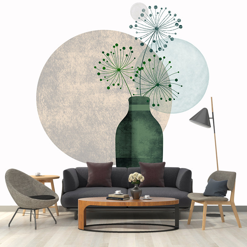 Illustration Stain Resistant Wallpaper Tropical Plant Living Room Wall Mural