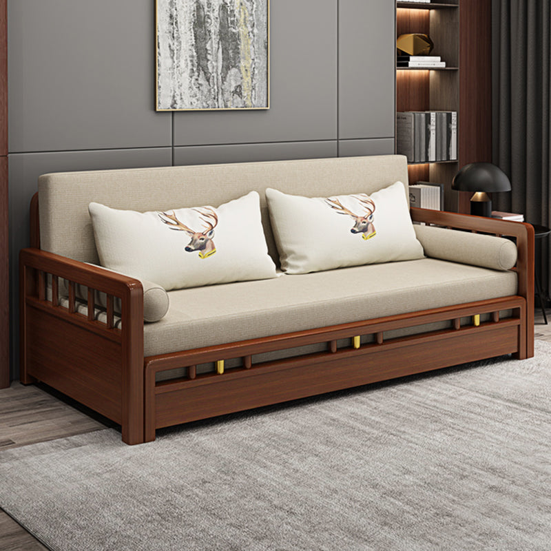 No Distressing Convertible Sofas Cotton Blend Sleeper Sofa with Storage