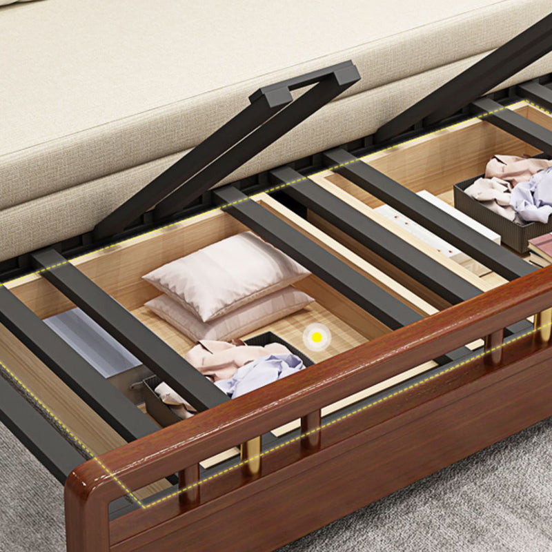 No Distressing Convertible Sofas Cotton Blend Sleeper Sofa with Storage