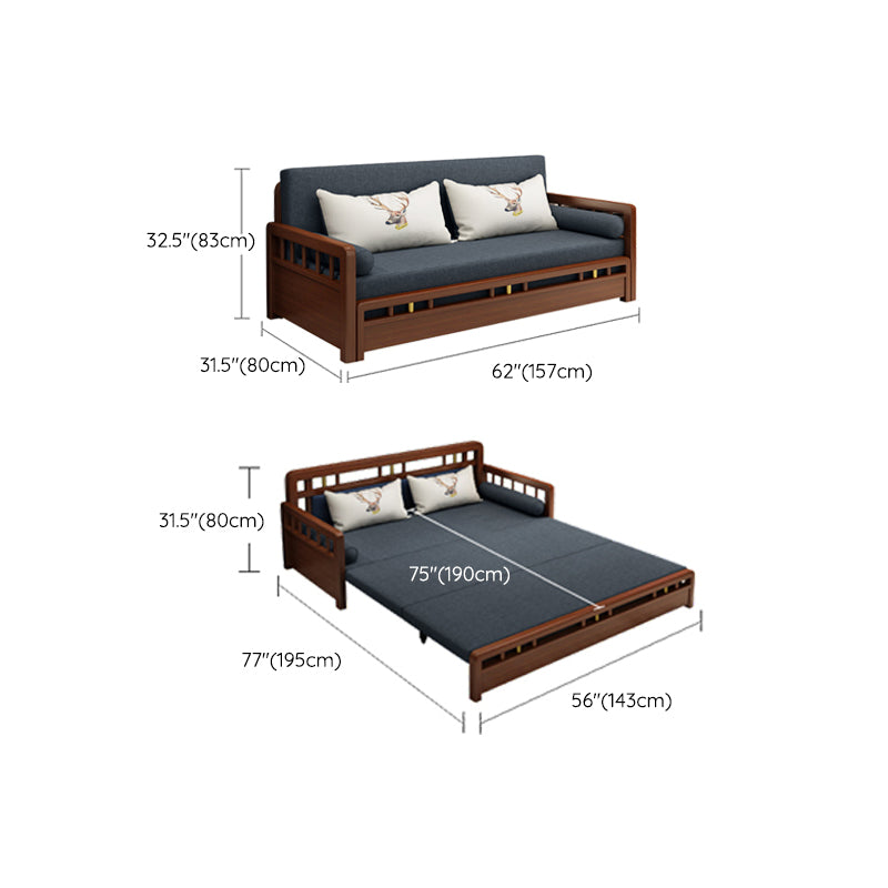 No Distressing Convertible Sofas Cotton Blend Sleeper Sofa with Storage