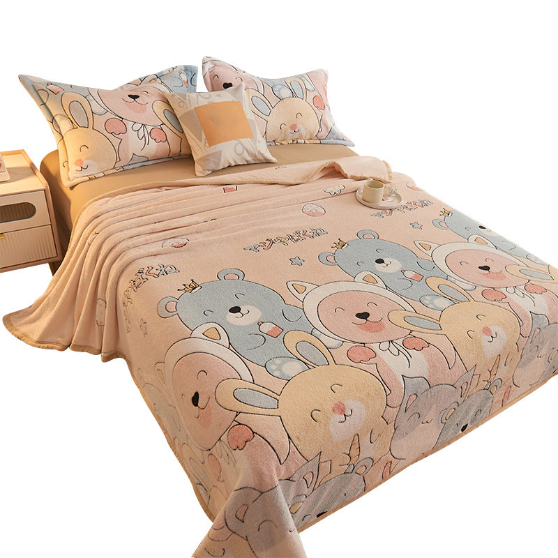 Breathable Sheet Cartoon Pattern Non-Pilling Ultra-Soft Sheet