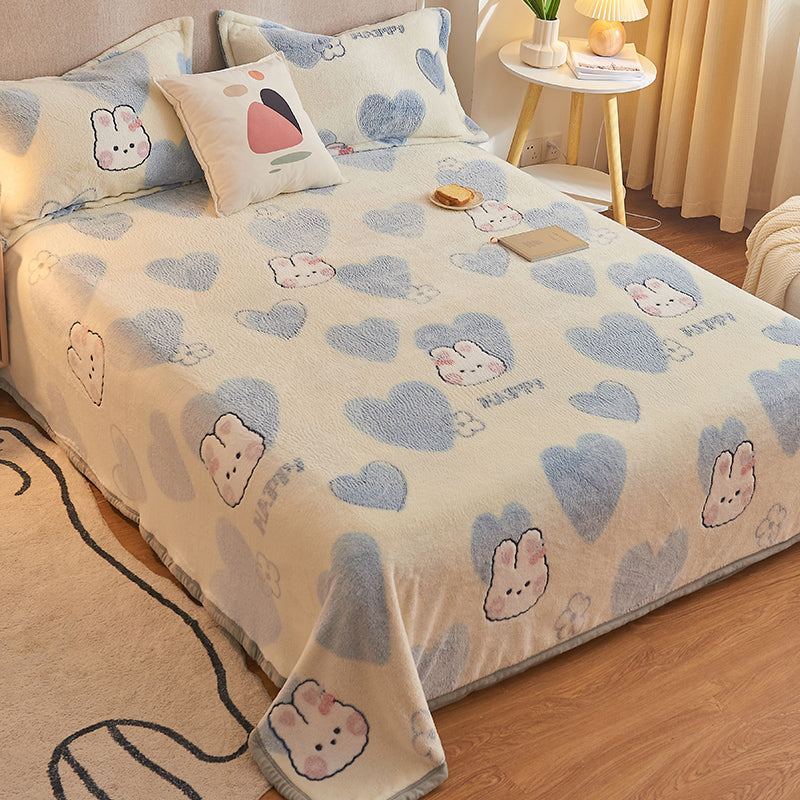 Breathable Sheet Cartoon Pattern Non-Pilling Ultra-Soft Sheet