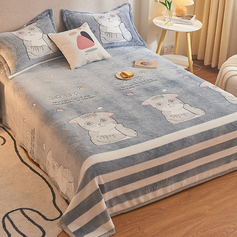 Breathable Sheet Cartoon Pattern Non-Pilling Ultra-Soft Sheet