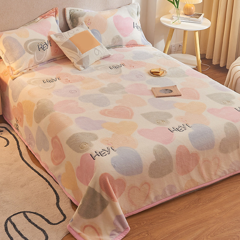 Breathable Sheet Cartoon Pattern Non-Pilling Ultra-Soft Sheet