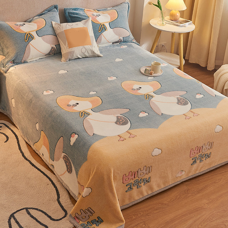 Breathable Sheet Cartoon Pattern Non-Pilling Ultra-Soft Sheet