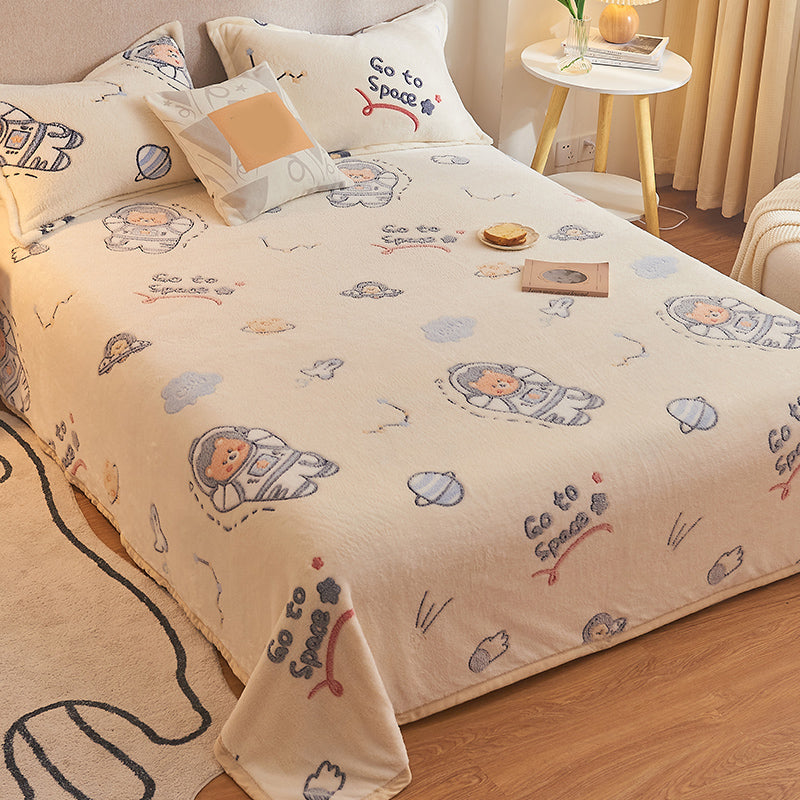 Breathable Sheet Cartoon Pattern Non-Pilling Ultra-Soft Sheet