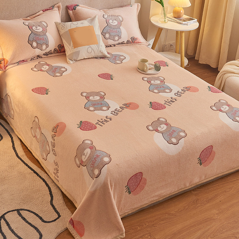 Breathable Sheet Cartoon Pattern Non-Pilling Ultra-Soft Sheet