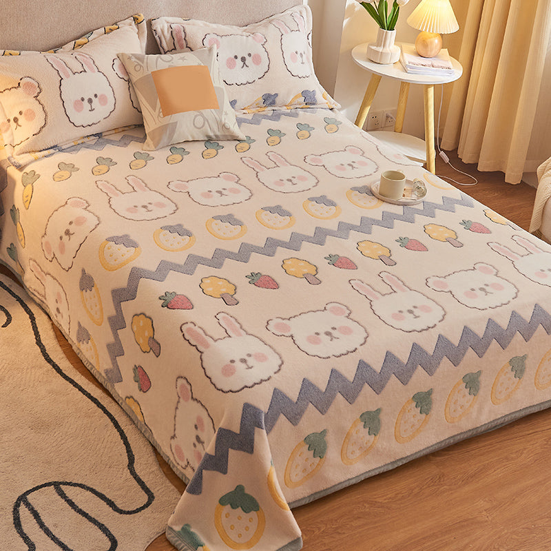Breathable Sheet Cartoon Pattern Non-Pilling Ultra-Soft Sheet