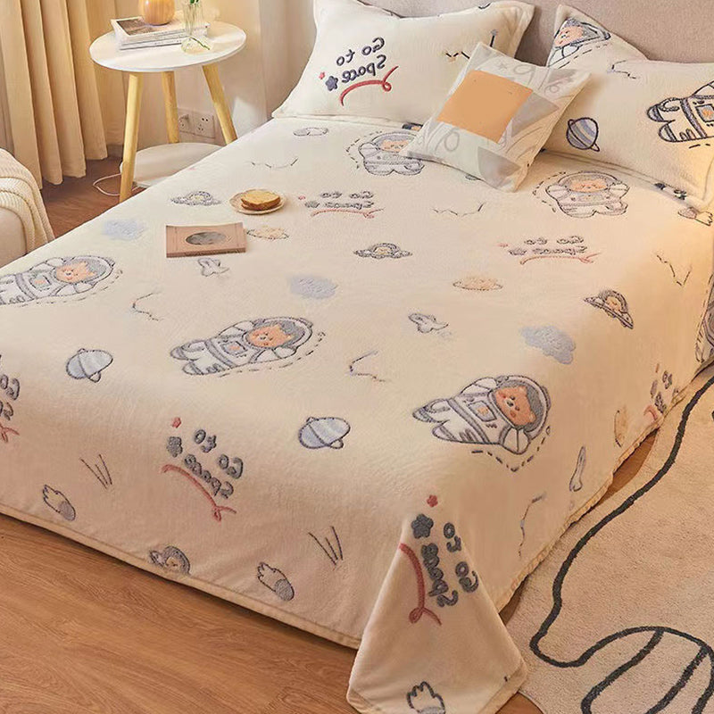 Modern Style Non-Pilling Sheet Cartoon Pattern Ultra-Soft Breathable Sheet