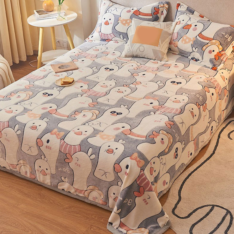Modern Style Non-Pilling Sheet Cartoon Pattern Ultra-Soft Breathable Sheet