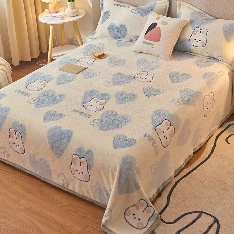 Modern Style Non-Pilling Sheet Cartoon Pattern Ultra-Soft Breathable Sheet