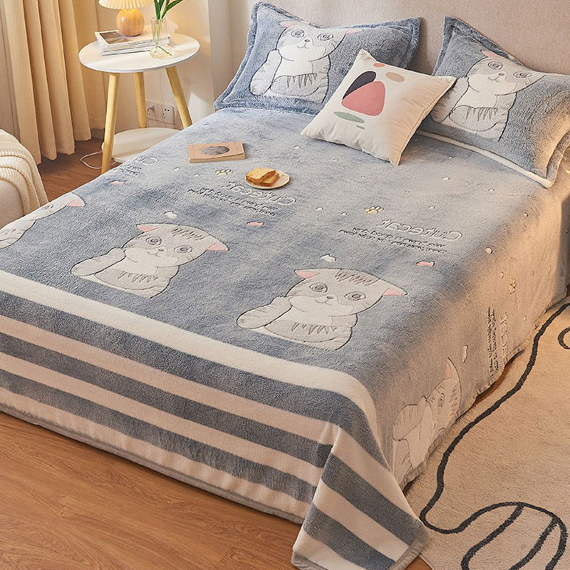 Modern Style Non-Pilling Sheet Cartoon Pattern Ultra-Soft Breathable Sheet