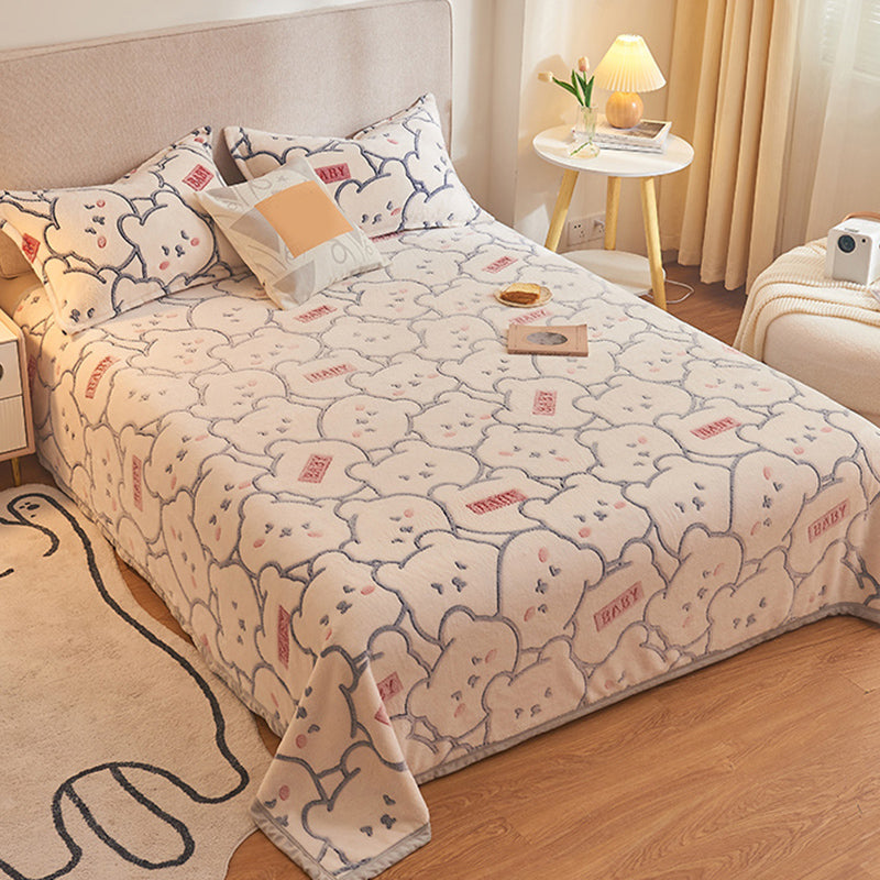 Modern Style Non-Pilling Sheet Cartoon Pattern Ultra-Soft Breathable Sheet