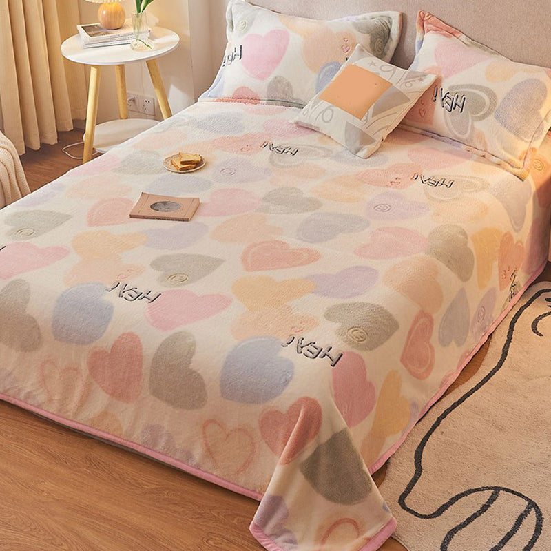 Modern Style Non-Pilling Sheet Cartoon Pattern Ultra-Soft Breathable Sheet