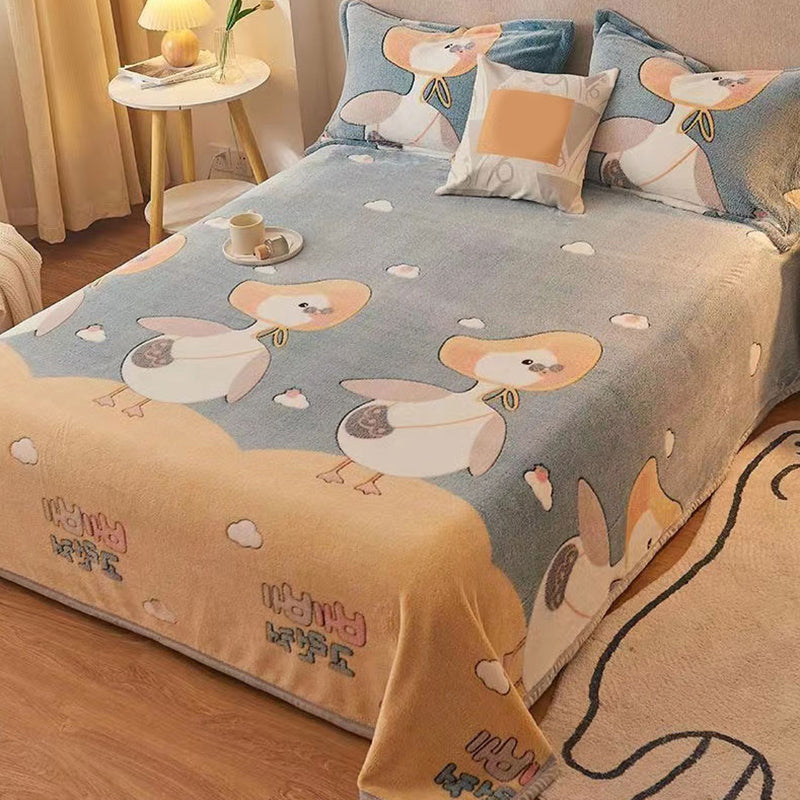 Modern Style Non-Pilling Sheet Cartoon Pattern Ultra-Soft Breathable Sheet