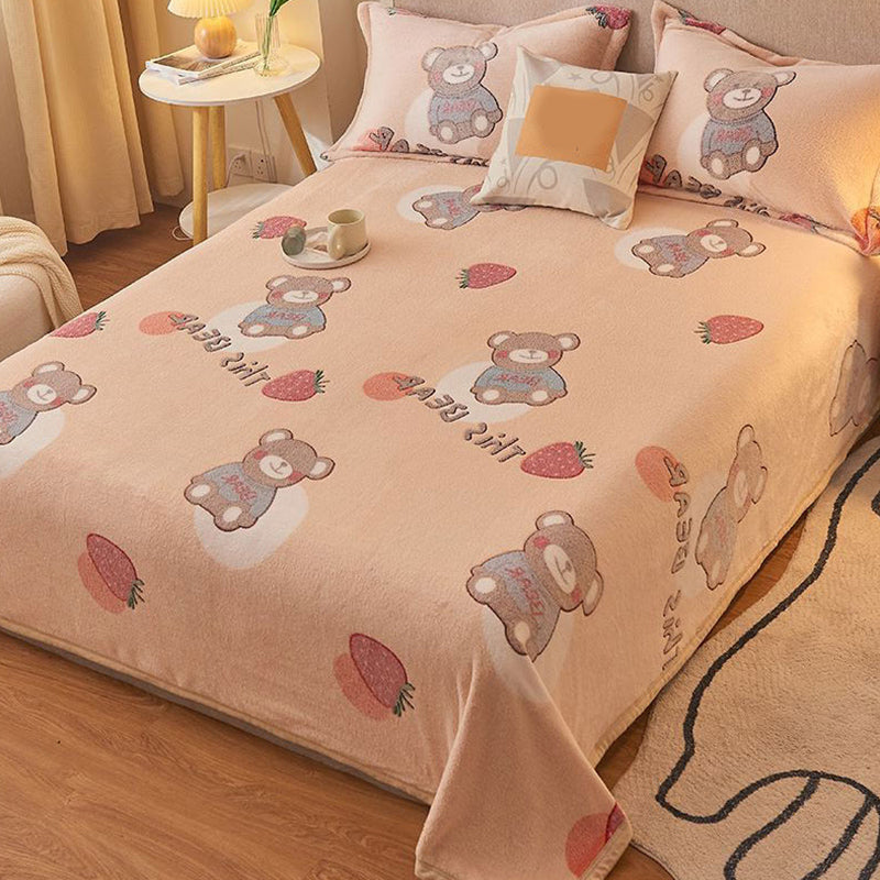 Modern Style Non-Pilling Sheet Cartoon Pattern Ultra-Soft Breathable Sheet