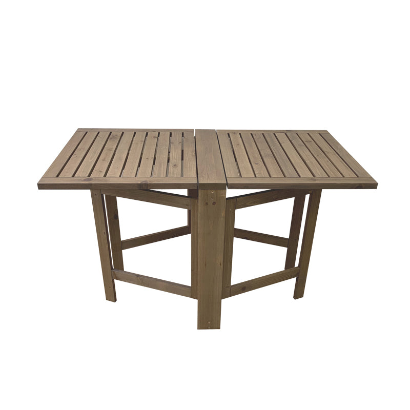 Modern Geometric Foldable Patio Table Solid Wood Frame Dining Table for Outdoor
