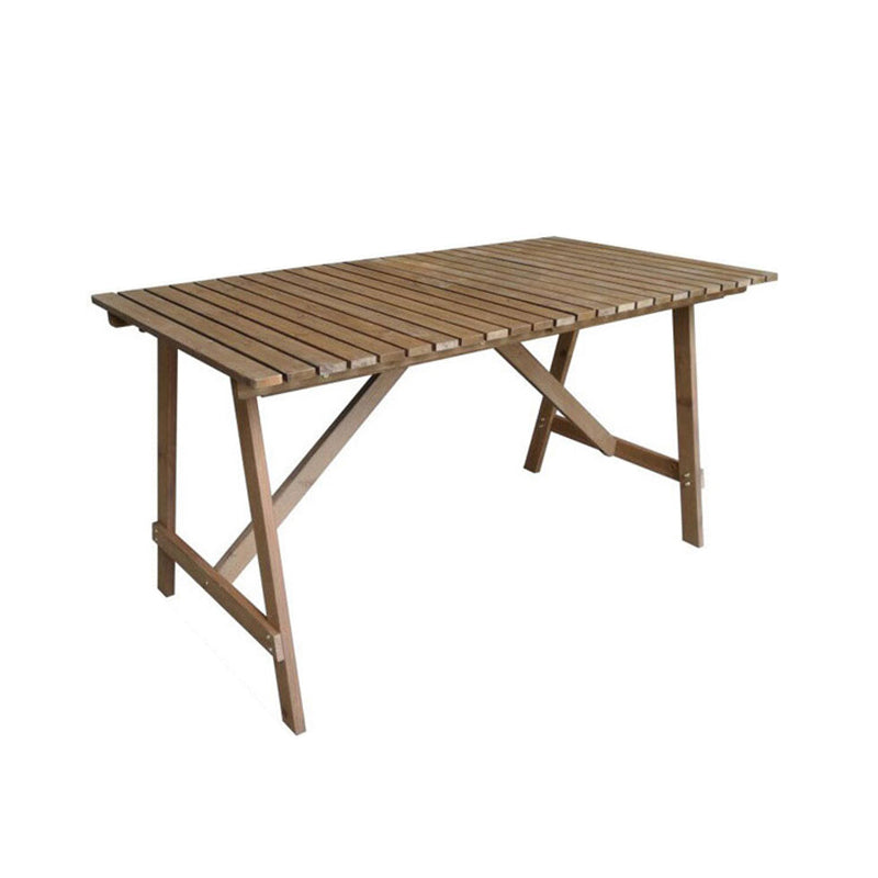 Modern Geometric Foldable Patio Table Solid Wood Frame Dining Table for Outdoor