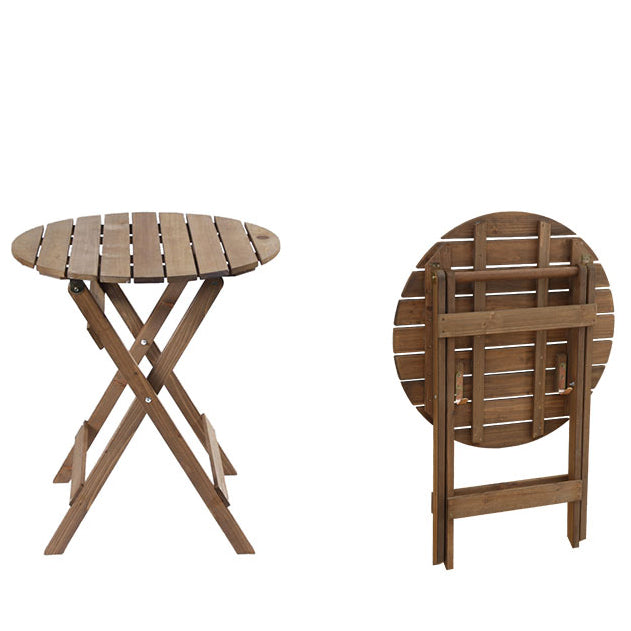 Modern Geometric Foldable Patio Table Solid Wood Frame Dining Table for Outdoor