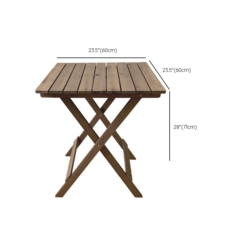 Modern Geometric Foldable Patio Table Solid Wood Frame Dining Table for Outdoor