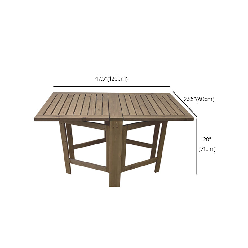 Modern Geometric Foldable Patio Table Solid Wood Frame Dining Table for Outdoor