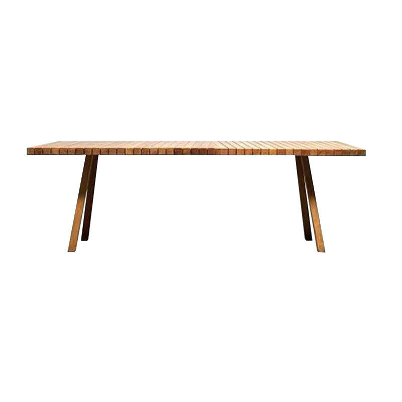 Modern Outdoor Dining Table UV Resistant Patio Table with Metal Frame