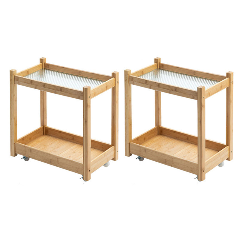 11" Wide Contemporary Corner Table Storage Clear Double Tier Accent Side Table