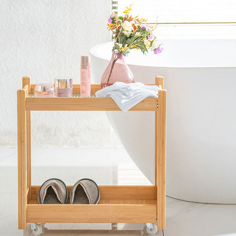 11" Wide Contemporary Corner Table Storage Clear Double Tier Accent Side Table