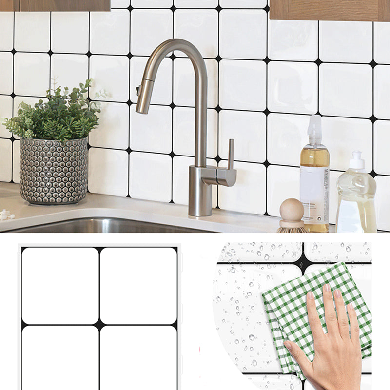 Square Peel and Stick Backsplash Tile PVC Peel and Stick Tile for Kitchen