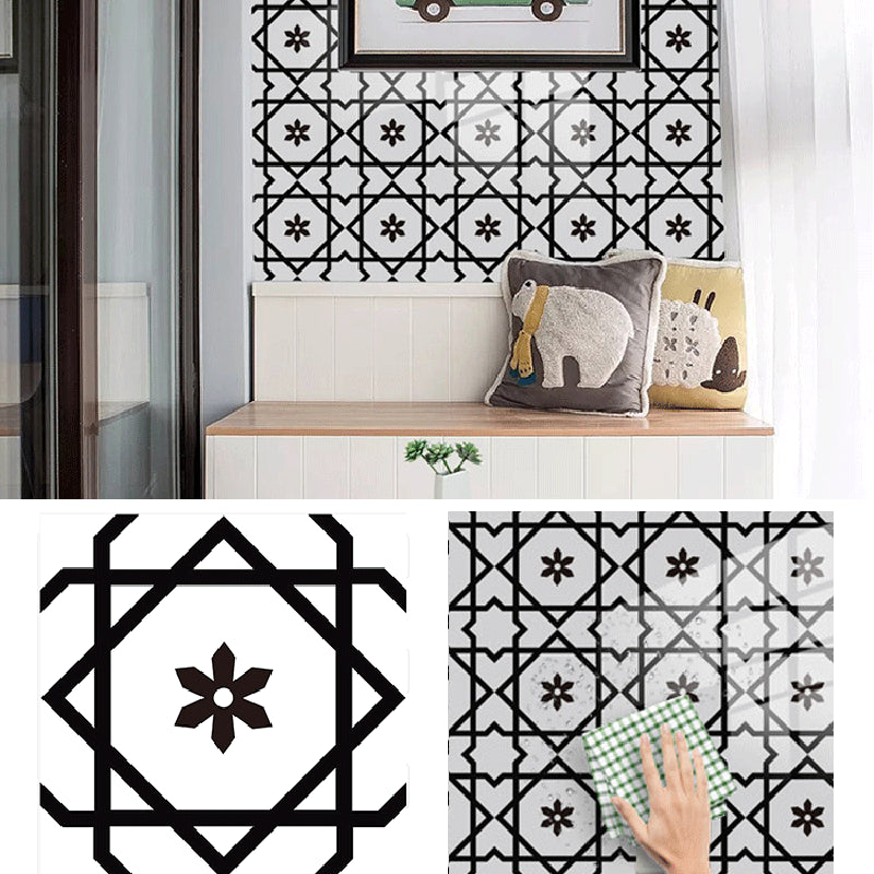 Square Peel and Stick Backsplash Tile PVC Peel and Stick Tile for Kitchen