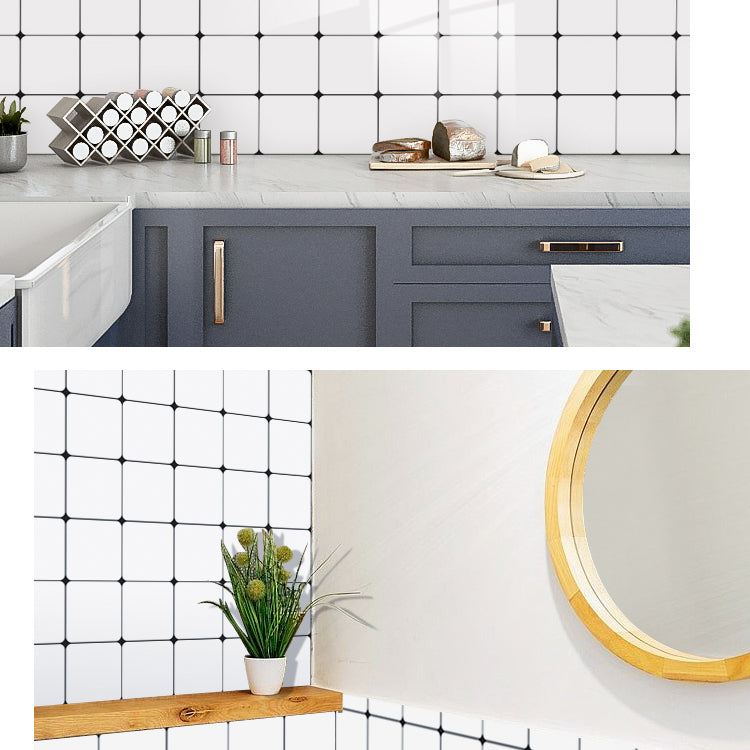 Square Peel and Stick Backsplash Tile PVC Peel and Stick Tile for Kitchen