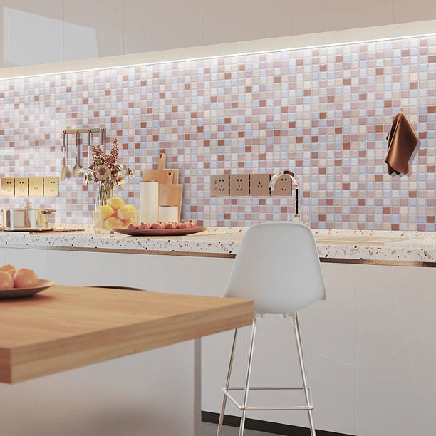 Pvc Tile Peel and Stick Tile Kitchen Waterproof Mosaic Backsplash Wall Tile