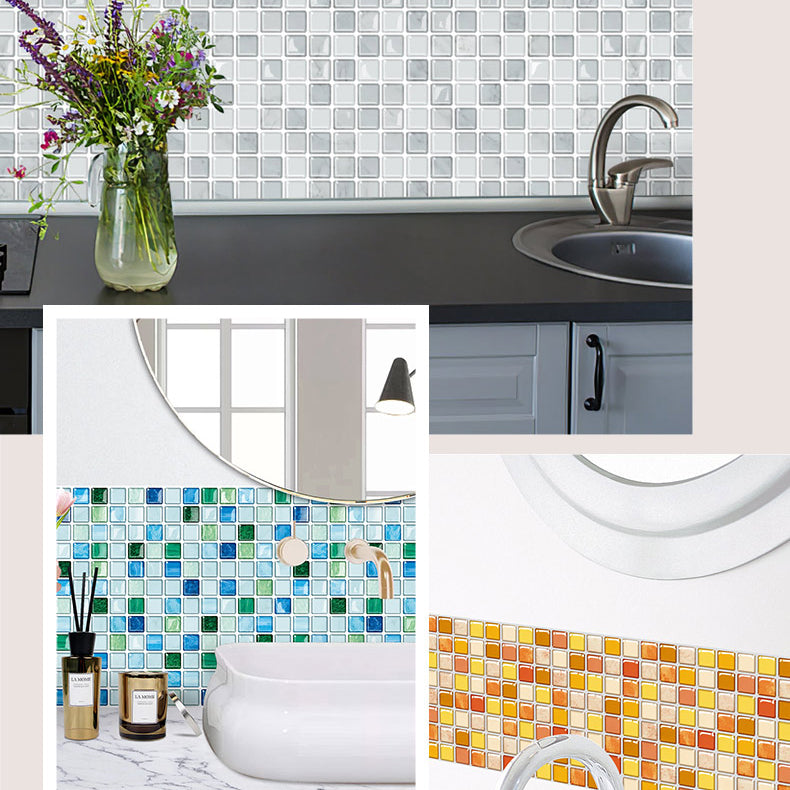 Pvc Tile Peel and Stick Tile Kitchen Waterproof Mosaic Backsplash Wall Tile