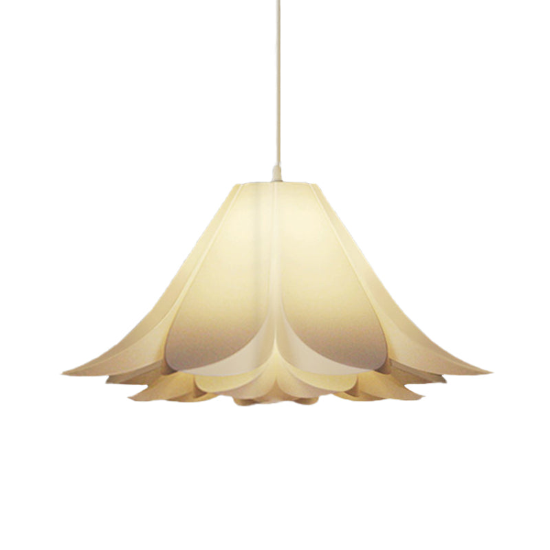 Modern 1-Head Pendant Lamp White Lily Shaped Suspension Lighting with Acrylic Shade