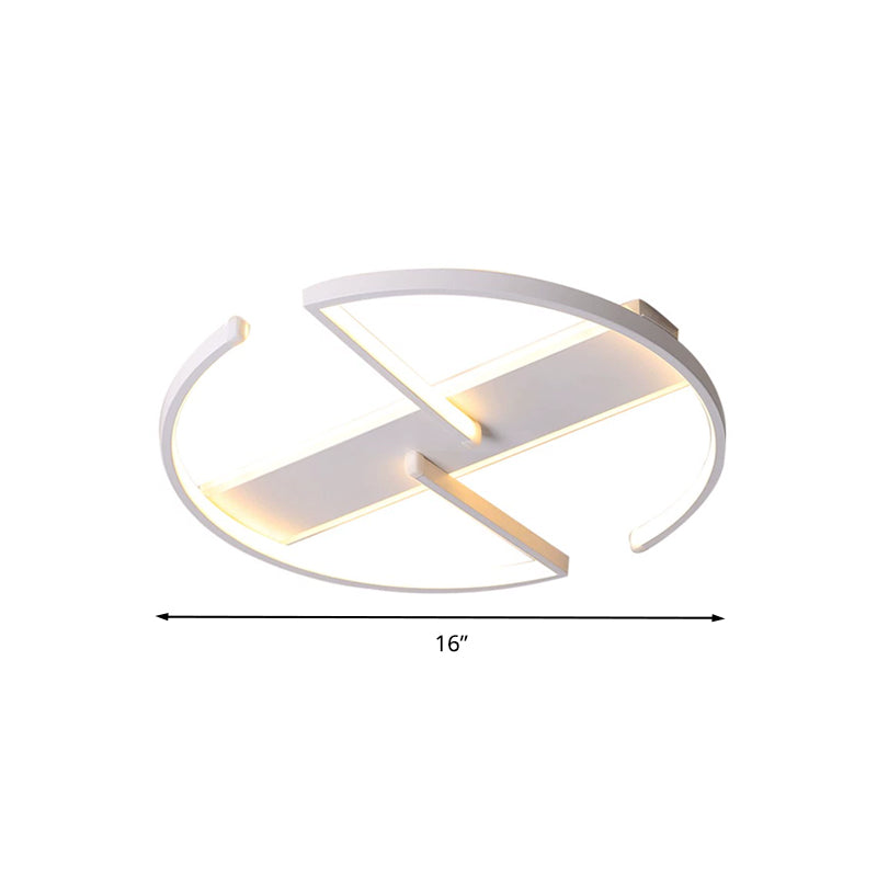 Acrylic Symmetric Circular LED Flush Mount Modernist 16"/19.5" Wide White Ceiling Mounted Fixture for Bedroom
